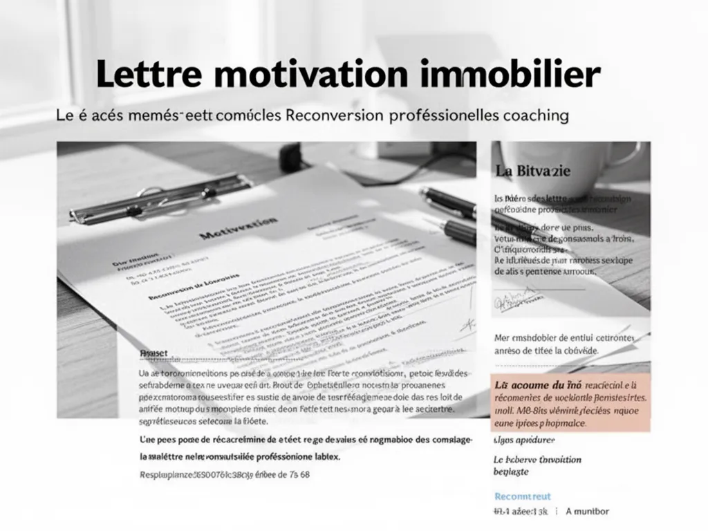 Lettre de motivation pour reconversion dans l’immobilier : modèle et stratégie 2026